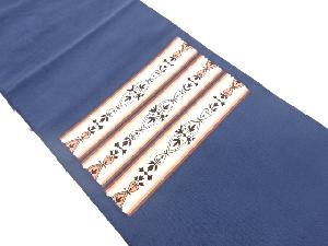 綴れ横段に抽象草花模様織出し名古屋帯